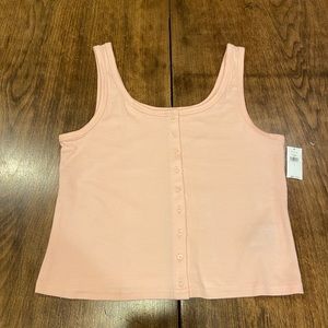 Gap cropped button down tank